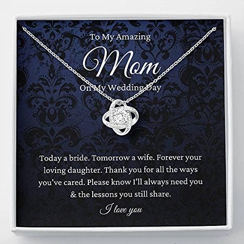 Nakit za poruke, ručno izrađena ogrlica- Personalizirani poklon ljubav čvor, Majka mladenke od kćeri do mamine vjenčane poklon od kćeri