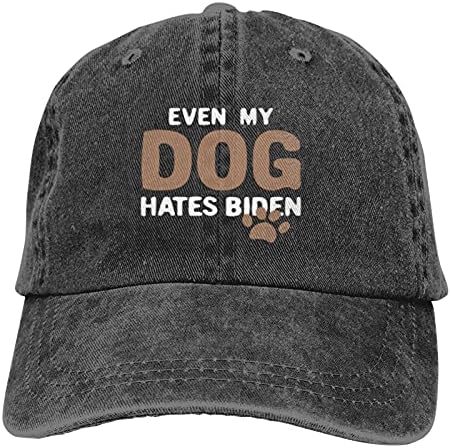 Čak i moj pas mrzi Bidena smiješna kapa za odrasle, Podesiva Planinska klasična oprana traper kapa, šešir na otvorenom