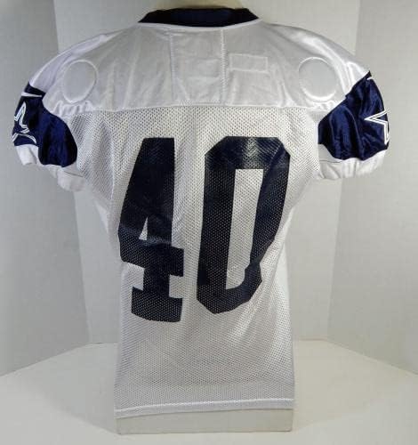 2018 Dallas Cowboys 40 Igra izdana bijela vježba Jersey 48 08 - Nepotpisana NFL igra korištena dresova