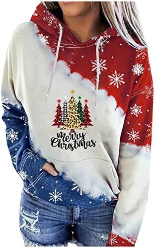 Božićni vrhovi za žene Slatke gnomije ispisane pulover s dugim rukavima predimenzionirana labava fit udobna dukserica vrh