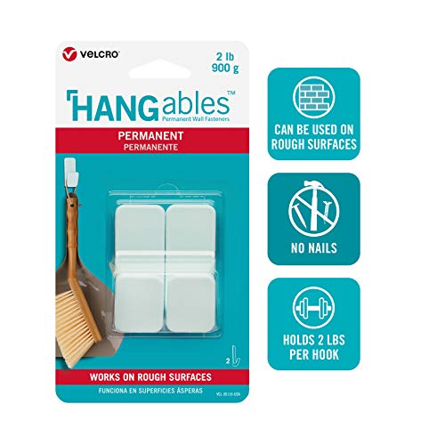 Velcro marka Hangables trajne ljepljive kuke | Plastična viseća kuka za grube i glatke površine | Zatvoreni i vanjski pričvršćivači