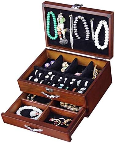 Kutija za odlaganje ganfanren više odjeljaka od drvenog drvenog drvenog nakita zaštitnika za skladištenje nakita