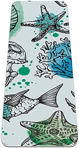 Akvarel ribe Allstar školjka rakova visokokvalitetna gusta prostirka za jogu od ekološke gume za zdravlje i kondiciju Protuklizna prostirka