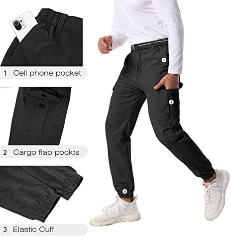 Muške planinarske vodootporne hlače Teretni lagani brzo suho vanjski casual joggers hlače s remenom i 6 džepova