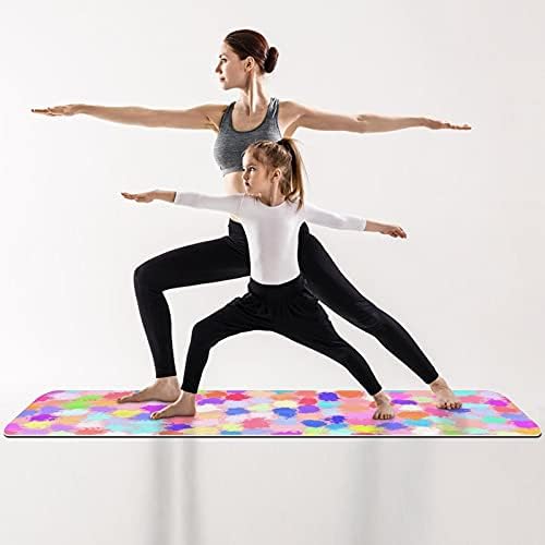Debela vježbanja i fitness 1/4 joga prostirka s obojenim točkama šareni ružičasto ljubičasto plavi otisak za joga pilates i podove