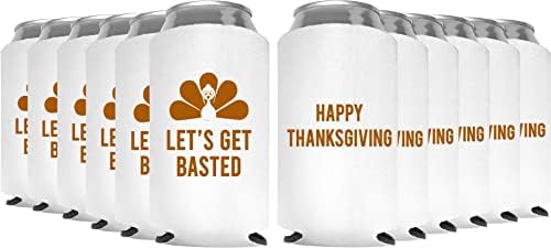 Dan zahvalnosti može hladnjači - zahvalni AF - Set od 12 bijelih sretnih Dana zahvalnosti, savršeno za večeru zahvalnosti, zabavu za