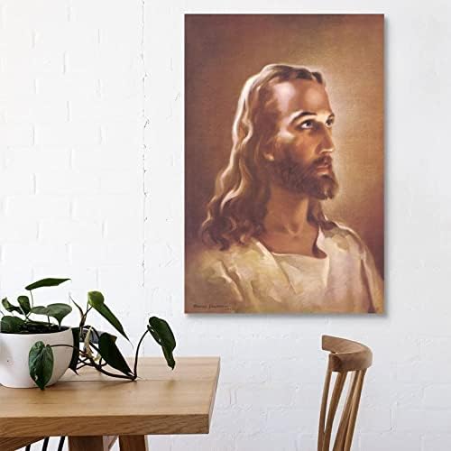 Glavni portret Krista Isusa platna umjetnički plakat i zidna umjetnost slika tisak moderna obiteljska spavaća soba dekor plakat 12x18inch