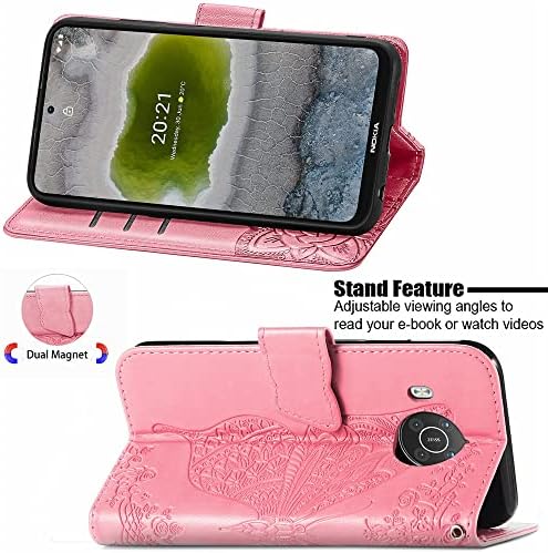 Torbica-novčanik MEMAXELUS za Nokia X100, torbica za telefon Nokia X10 sa postoljem i utor za kartice Butterfly Flip Case Premium klase