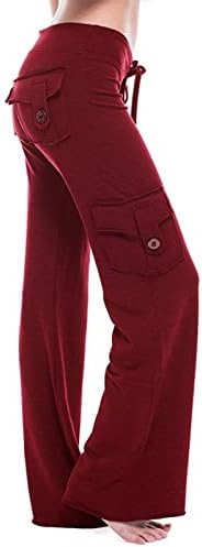 DreamLascar bootcut joga hlače ženske rastezljive teretne hlače vježbanje soft opuštanje fit salon široke noge palazzo hlače s džepovima