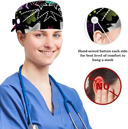 Yoyoamoy Podesiva radna kapica s gumbom pamuk znoj England Flag Kirurg kapica za žene