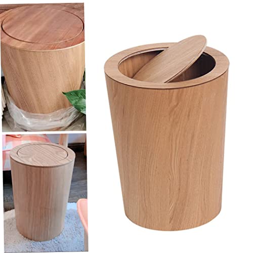 Drvena kanta za smeće s preklopnim poklopcem okrugla kanta za smeće Hotelska kuhinjska kanta za smeće u boji drveta
