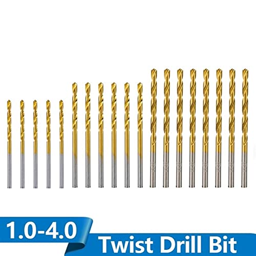 Twist Bušilica bit set Titanium obložena 1,0 mm-4,0 mm bušilica Bit Set Visoki čelični alat za bušenje za obradu drva 50pcs)