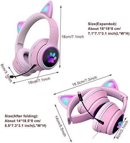Slušalice za uši, sklopive i rastezljive bežične slušalice za igranje s LED pozadinskim osvjetljenjem, žičane slušalice za igranje