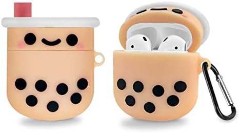 Slučaj WQNIDE Kompatibilan s AirPods 1/2, Premium Slatki Boba Milk Tea CARTION CARTION UPGRADA 3D Silikonski poklopac protiv lopovskog
