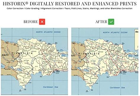 Povijes 2004. Posteter karte Dominikanske republike - 18x24 inčni zidna umjetnost Dominikanske republike - Dominikanski zidni dekor
