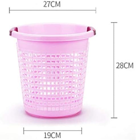 Bucket bucket, kanta za smeće s ručkama, plastična kanta za otpadni papir za ured, kuhinju ili spavaću sobu-12L ružičasta, žuta