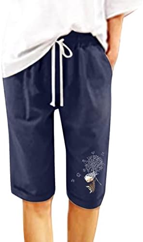 Bermudske kratke hlače za žene dužine koljena ležerno ljeto dres visokih struka kratke hlače s džepovima Baggy Comfy Lounge Beach Shorts