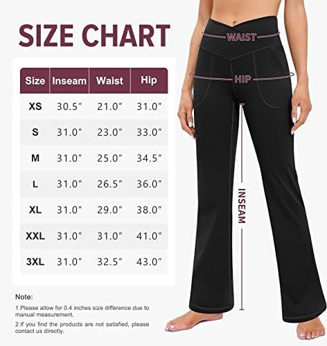 IUGA crossover flare gamaše visokog struka bootcut joga hlače s džepovima za žensku trbuščicu za trening bootleg hlače