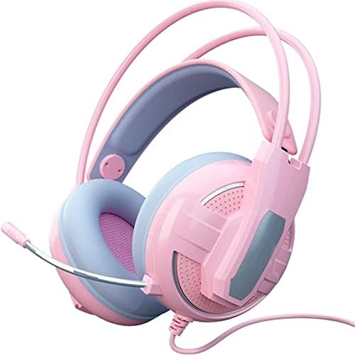 Slušalice ožičene slušalice za igranje za // PC, ružičaste slušalice 2,4G, s uvlačenjem mikrofona bez premca, 7.1 stereo, 10 sati vremena