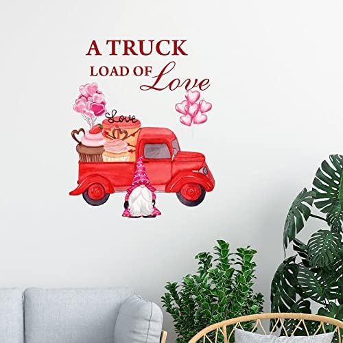 Pravo gomilu ljubavi balona vinil zidna naljepnica Valentinovo Dan Gnome Crveni kamion vrtić za uklanjanje zidnih naljepnica Happy