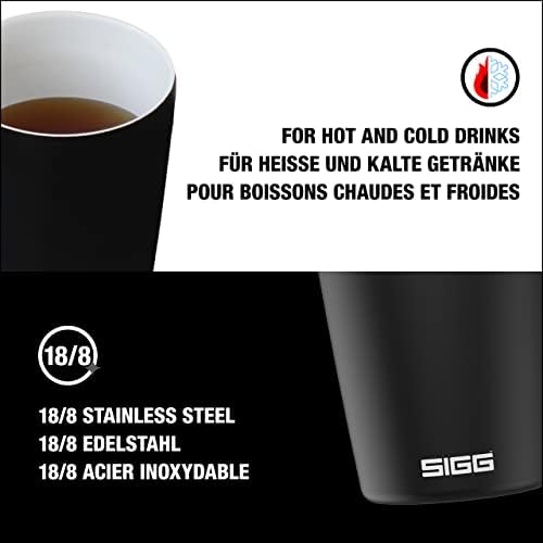 SIGG - Izolirana šalica kave - Putni šalica Neso Pure Ceram - Safe za perilicu posuđa - BPA Free - 18/8 nehrđajući čelik - crni - 14