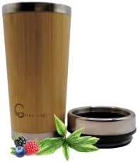 Zeleno organski bambus boca od nehrđajućeg čelika 10 oz odvojivi filtar za čaj Eko prijateljski vegan-organsko-propusnu propusnu lidu-putnički