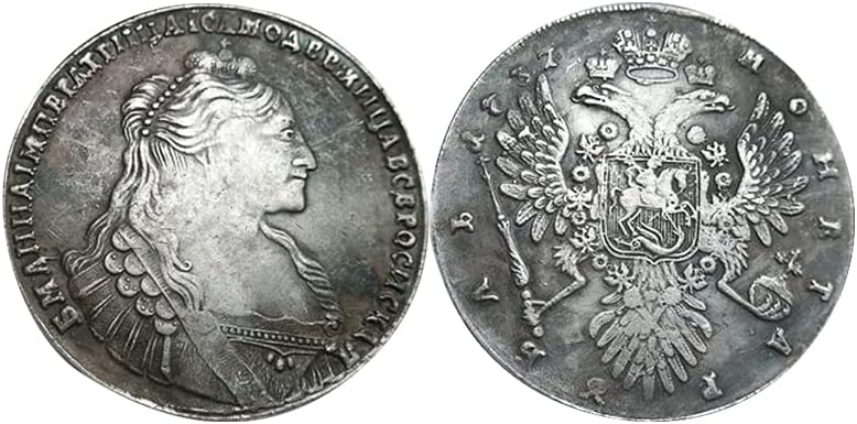 1737. Ruska bakrena novčić Europska Anna I Ivanovna Antique Silver Coin RUBLE COIN STRANKE
