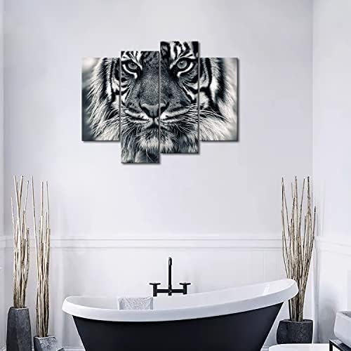 Crno -bijeli tigar s očima za zure i brade zidne umjetničke slike slikati slike na platnu životinje