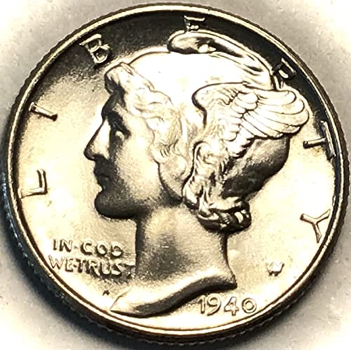 1940. P Mercury Silver Dime prodavač Mint State