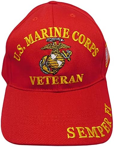 Veteranski mornarički korpus, crvena pamučna bejzbolska kapa s podesivim vezom, službeno licencirana od strane 900313