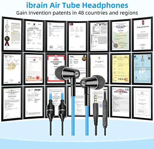 Slušalice IBrain Air Tube Slušalice zračne cijevi s patentiranim tehnološkim slušalicama sa slušalicama s mikrofonom i volumenom AirTube