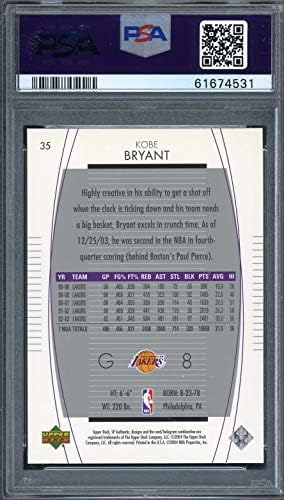 Kobe Bryant 2003 Gornja paluba SP Autentična košarkaška kartica 35 Ocjenjiva PSA 10